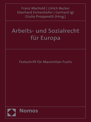 cover image of Arbeits- und Sozialrecht für Europa